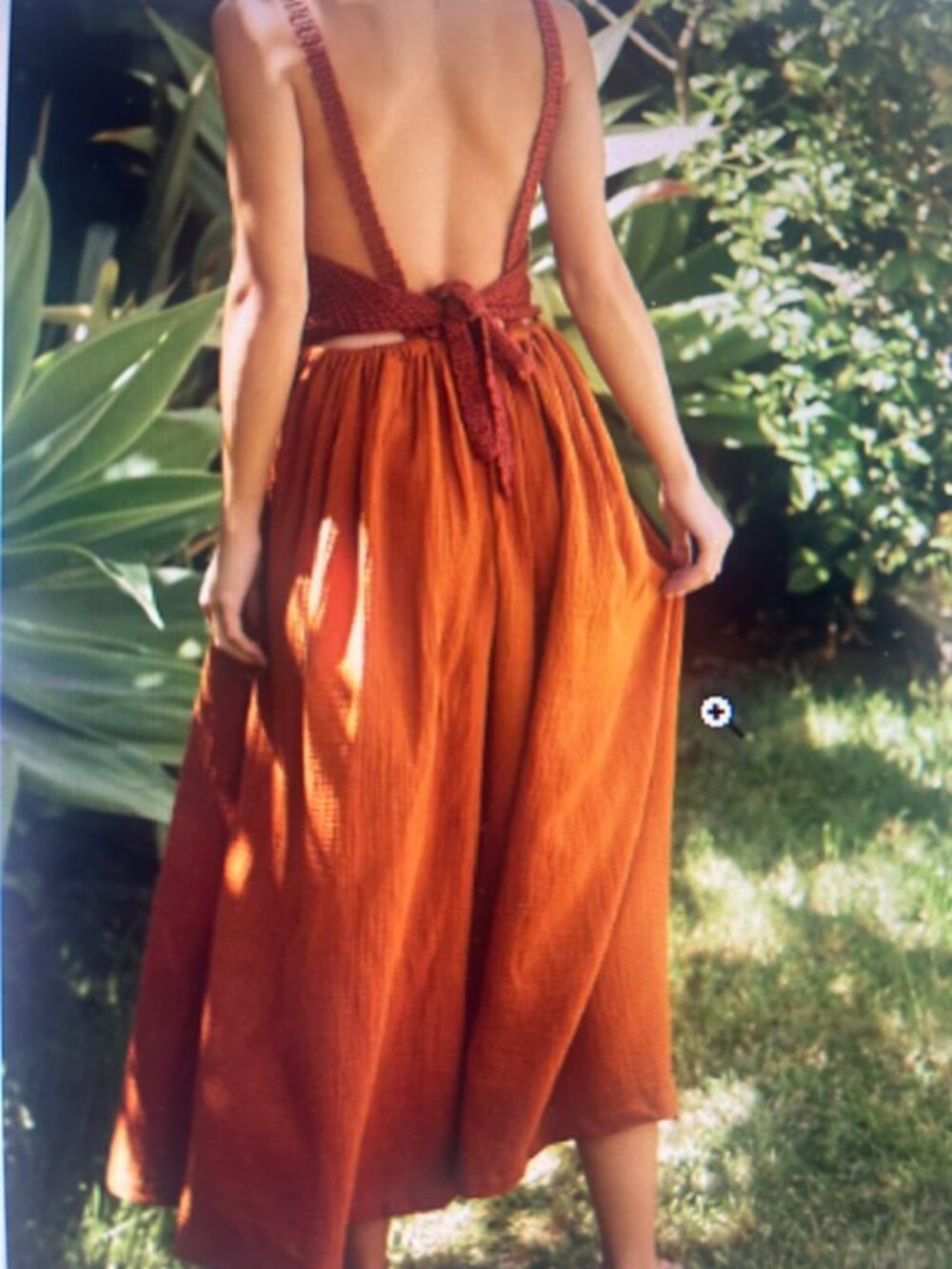 Anthropologie x Tach Soleil Crochet Backless Tie Netting Crochet Top Maxi Dress - Picture 14 of 16
